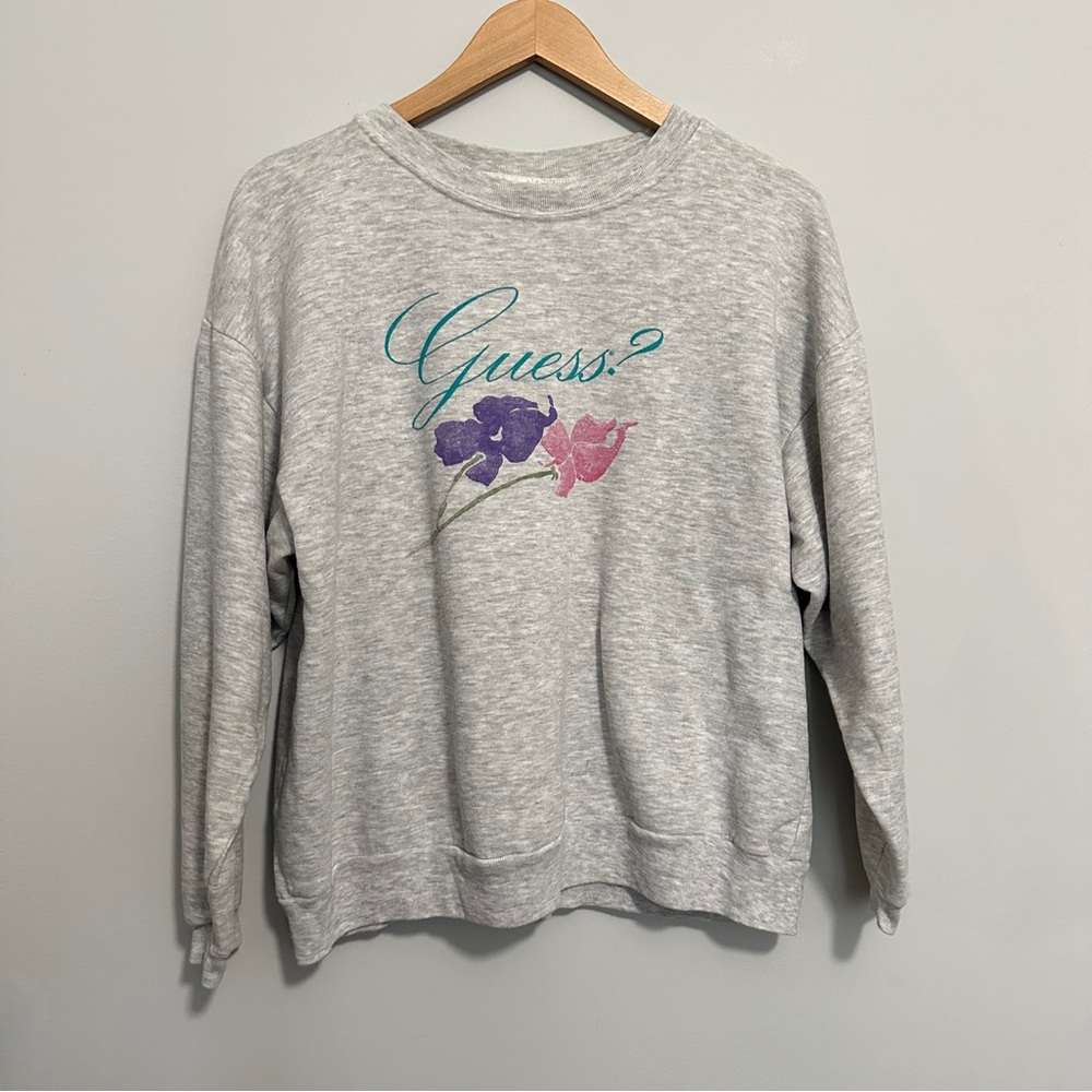 Guess by Georges Marciano Vintage Sweatshirt Floral Light Grey One Size